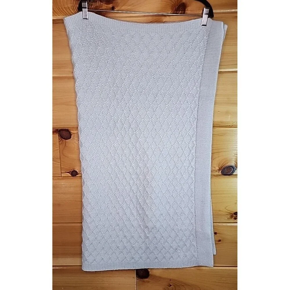 Just Born Sparkle 40x30 Sweater Knit Stroller Blanket, Gray/Silver Baby Shower